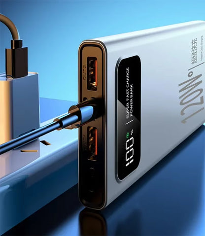 200000Mah 120W Powerbank Super Fast Charging Battery High Capacity Digital Display Power Bank for Iphone Samsung Huawei