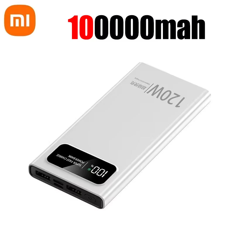 200000Mah 120W Powerbank Super Fast Charging Battery High Capacity Digital Display Power Bank for Iphone Samsung Huawei