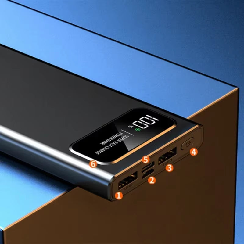 200000Mah 120W Powerbank Super Fast Charging Battery High Capacity Digital Display Power Bank for Iphone Samsung Huawei
